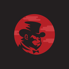 Monkey logo design vector illustrator