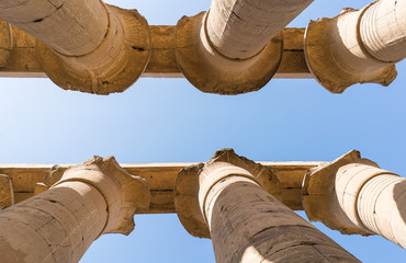 Ancient temple columns in luxor Egypt 