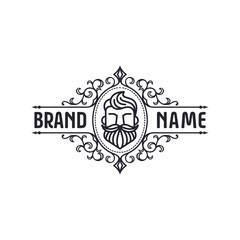 Beard Logo Design Vector Template