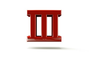 3D number with white background,number 3