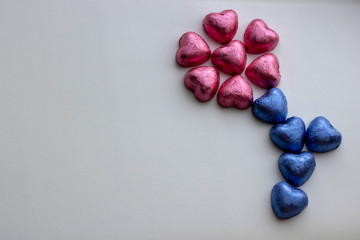 Blank Candy Valentines Hearts Isolated on White Background.