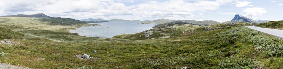 Fototapeta na wymiar Panorama vom Vinstri und Landschaft, Jotunheimen-Nationalpark, Norwegen