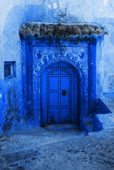 Arabic oriental styled door Classic Blue Pantone color in Morocco