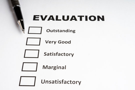 Checklist performance evaluation with black pen