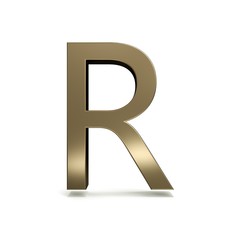 3d letter collection with white background.letter R