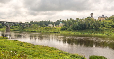 Volga River in  old Russian city of Staritsa