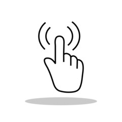 Obraz premium aiming, app, background, black, button, choice, choose, click, clicking, communication, computer, concept, connection, cursor, design, digital, display, finger, flat, gesture, hand, here, icon, illust