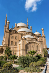 Fototapeta na wymiar blue mosque muhammad ali in cairo egypt downtown