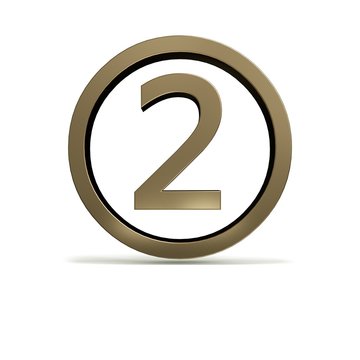 3D number with white background,number 2