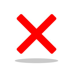 Red Cross icon in trendy flat style. No sign / X button symbol for your web site design, logo, app, UI Vector EPS 10. - Vector