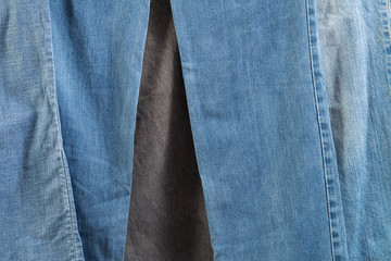 Blue jeans denim fabric texture and background.