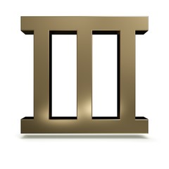 3D number with white background,number 3