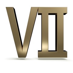 3D number with white background,number 7