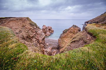 A part of the coastline on Capre Breton in Nova Scotia, Canada has collapsed in a landslide of rocks