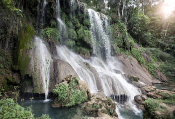Park Soroa, Soroa waterfall, Pinar del Rio, Cuba. mixed media