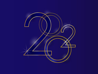 Golden 2020 New Year logo. Holiday greeting card. Vector illustration. Holiday design for greeting card, invitation, calendar, etc.