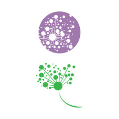 Dandelion Flower Wave Logo Template vector symbol