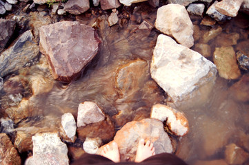 Fototapeta na wymiar River and Rock