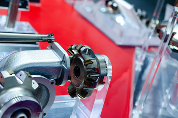 Close-up of milling cutter tools.