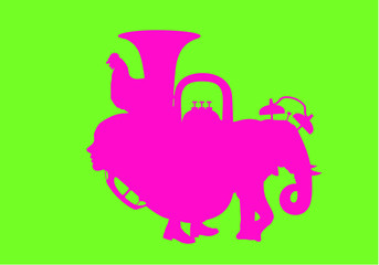 Abstract surrealist silhouette