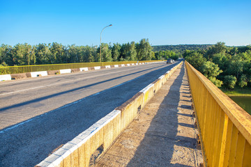 bridge over the river lane for transport and pedestrian path 