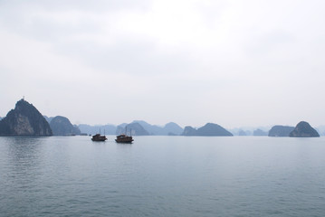 Ha Long Bay is a UNESCO World Heritage Site and popular travel destination in Quang Ninh Province, Vietnam.