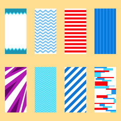 Beach towel, a set of colored beach towels. Vector illustration of a beach towel.