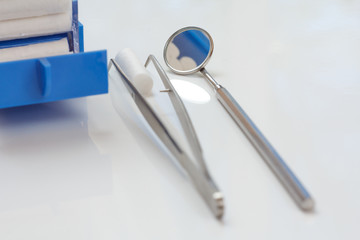 Set of dental instruments for teeth dental care