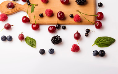 Naklejka na ściany i meble assorted berry on a white background