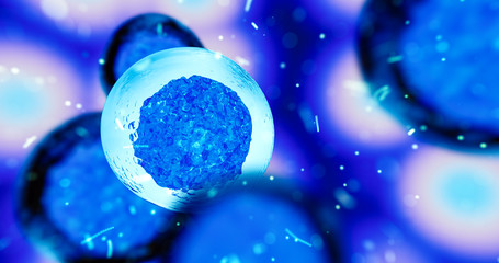 Creative image of embryonic stem cells, cellular therapy. 3d illustration © pinkeyes