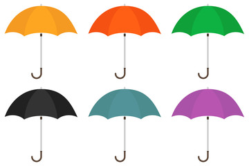 Fototapeta na wymiar Umbrella, set of umbrellas. Vector illustration of an umbrella.