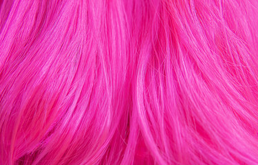 Obraz premium Close up view of color trendy pink hair