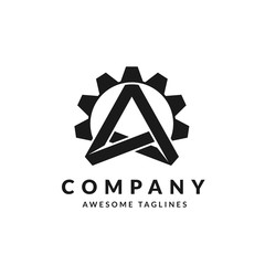 Fototapeta premium initial letter A with Gear Logo Template vector icon illustration design