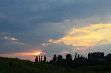 sunset with clouds