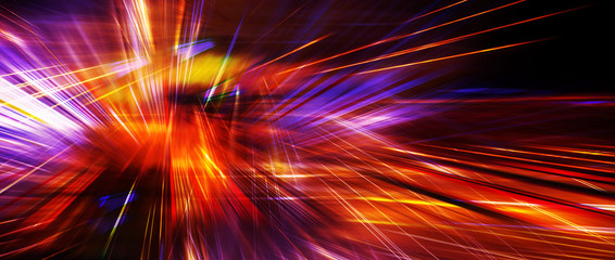 Panoramic high speed technology concept, light abstract background