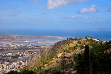 sant'Anna Erice sanctuary and panorama of trapani sicily