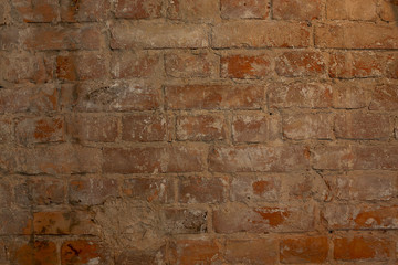 Background old red brick wall