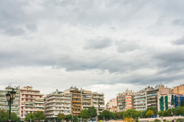 THESSALONIKI, GREECE - November 30, 2019: Street view of Thessaloniki city, Greece