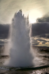 Fototapeta na wymiar Strokkur Geyser eruption - Iceland