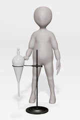 3D Render of Character with Alchemy Tool