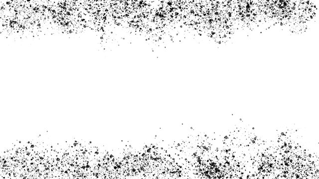 Abstract frames black dust isolated on white background, grainy overlay texture. Stock image of border and frame black dust particles overlay, grain noise granules, abstract background for design