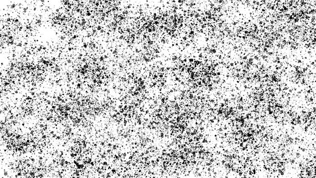 Abstract black dust isolated on white background, grainy overlay texture. Stock image of black dust particles overlay, grain noise granules, abstract background. Good design elements, illustration