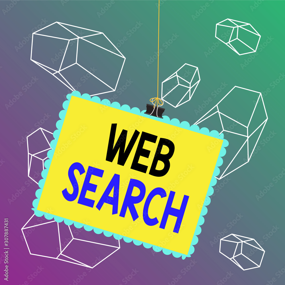 Aufkleber word writing text web search. business photo showcasing software system designed to search for infor