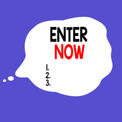 Writing note showing Enter Now. Business concept for come or go into a particular place To be included in a competition Square rectangle paper sheet loaded with full creation of pattern theme