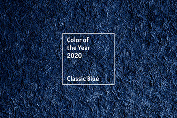 Decorative plaster classic blue color. Color of the year 2020.
