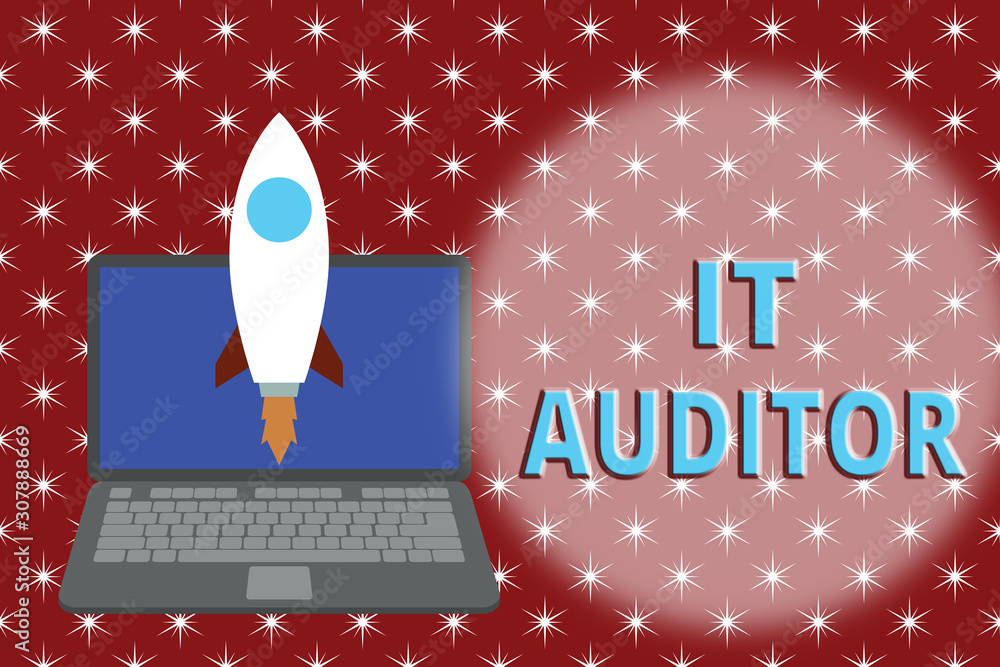 Poster word writing text it auditor. business photo showcasing demonstrating authorized to review and verif
