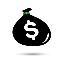 Money bag icon. Vector illustration