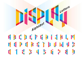 Vector of Distort Modern Alphabet Letters and numbers, Minimalist Font Design