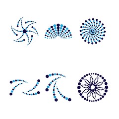 halftone circle dots vector