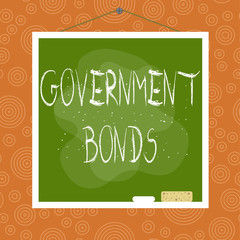 Handwriting text Government Bonds. Conceptual photo debt security issued by a government to support spending Asymmetrical uneven shaped format pattern object outline multicolour design